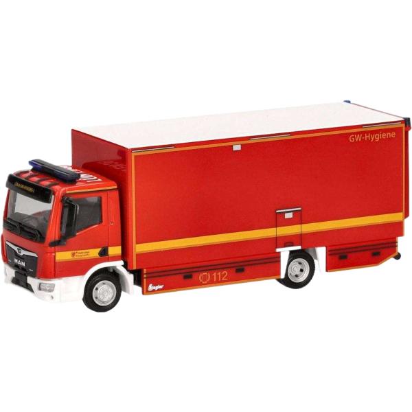消防署リューネン MAN TGL CC ボックス / Herpa 1/87 建設機械模型 工事車両
