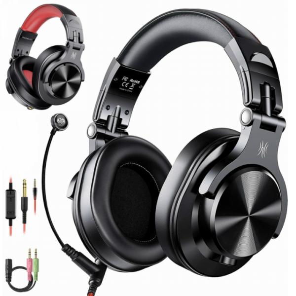 OneOdio A71 DJ用 有線 ヘッドホン 着脱マイク PC用 ヘッドセット モニターヘッドホ...