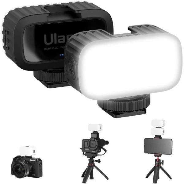 Ulanzi VL30 LEDミニビデオライト 撮影ライト 小型コンパクト 5600k色温度 ホット...