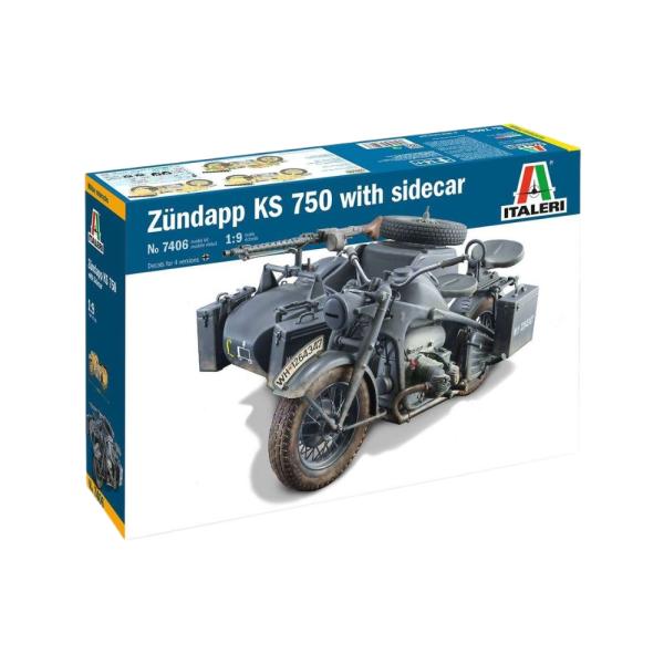Zundapp KS 750 Sidecar/ ITALERI 1/9  模型 プラモデル