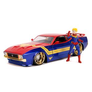1973 Ford Mustang Mach 1 キャプテンマーベル フィギュア付き ミニカー / ...