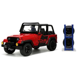 1992 Jeep Wrangler タイヤラック &amp; 替えホイール付き ミニカー / JADA 1...