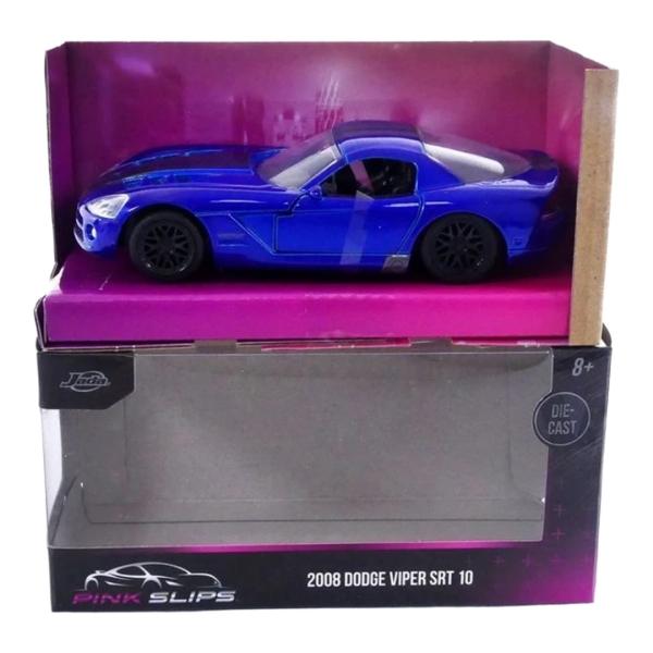 ダッジ バイパー SRT 2008 ブルー ピンクスリップス / Jada Toys 1/32 ミニ...
