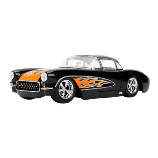 Chevroletシボレー Corvette 1957 in Black with Flames /...