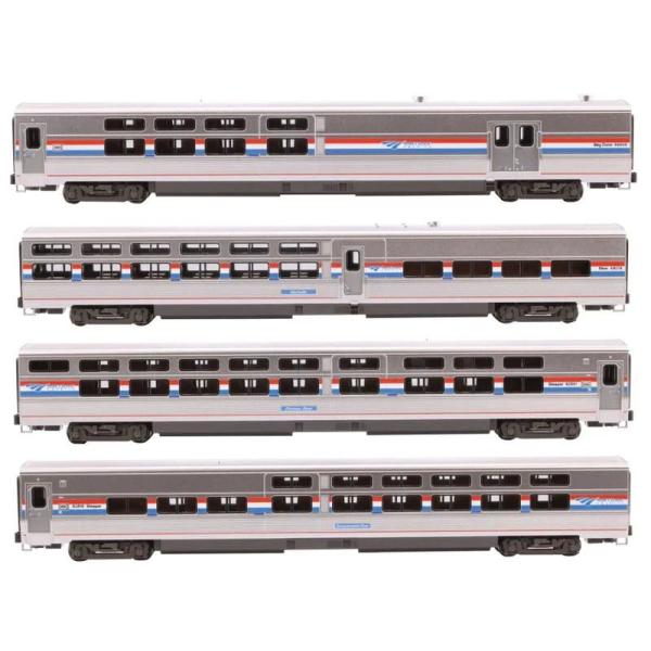 Amtrak ビューライナーII 4両セット (寝台車/食堂車/合造車) Phase III / K...
