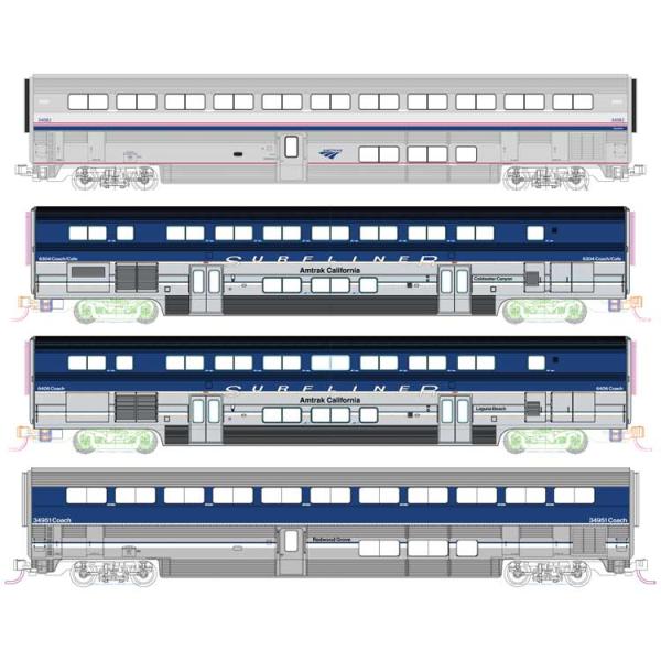 Amtrak パシフィック・サーフライナー 増結セット DC 客車2両 スーパーライナー2両 Pha...