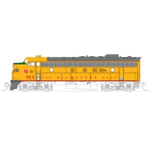 EMD FP7A ディーゼル機関車 ミルウォーキー鉄道 #96C DC (1955年以降 アーマーイ...