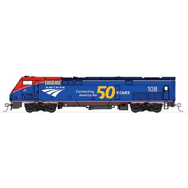 GE P42 ジェネシス ディーゼル機関車 アムトラック #108 フェーズVI 50周年ロゴ スタ...