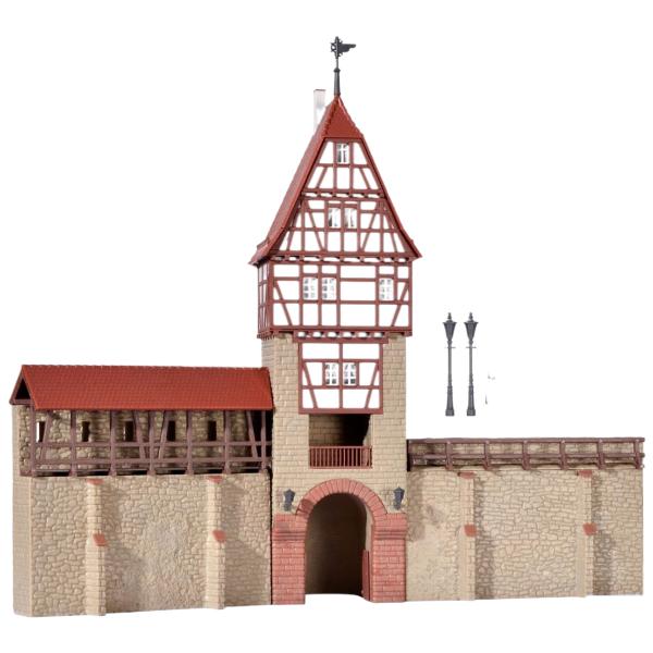 city wall with half-timbered tower in Weil ジオラマ・アク...