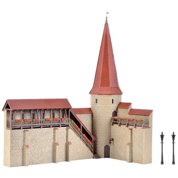 city wall with round tower in Weil ジオラマ・アクセサリー /Ki...