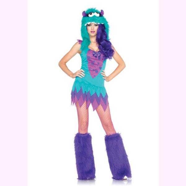 83922ファジーフランキーモンスター フードとティアードスカートの2ピースセット  セクシーコスチ...