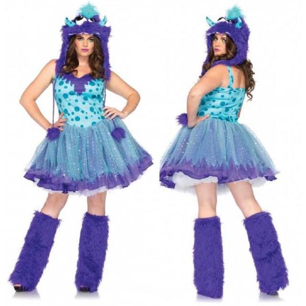 83959xブルーモンスターのフードとチュチュがついたキュートな2ピースセット   大きいサイズ  ...