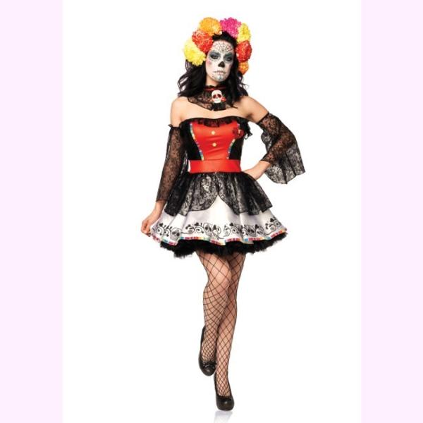 85002毒毒しいスカルがキモカワイイ シュガースカルビューティー4ピースセット セクシーコスチュー...