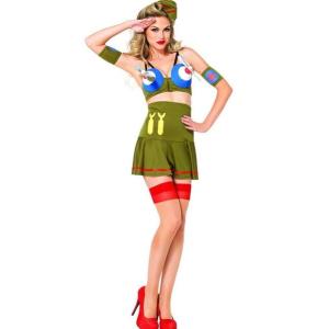 85184ボンバーガール　コスチューム 4点セット 　大人用 コスプレ衣装　/LEG AVENUEレ...