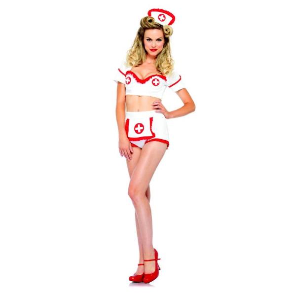 85197ショートパンツがかわいい セクシーナースコスチューム 3点セット 大人用 コスプレ衣装　/...