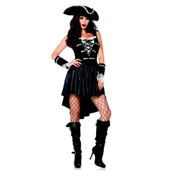 85210海賊キャプテンブラックハートコスチューム 3点セット 大人用 コスプレ衣装　/LEG AV...