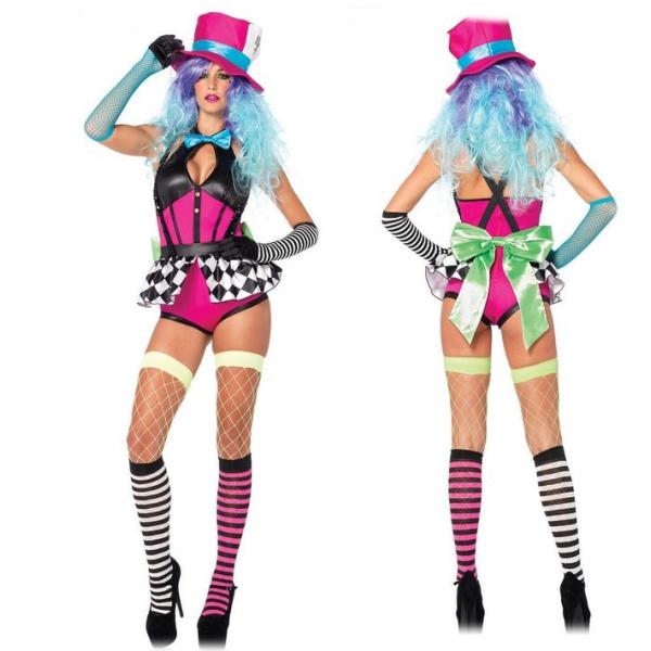 85228不思議の国のネオン・クレイジー帽子屋コスチューム 4点セット 大人用 コスプレ衣装　/LE...