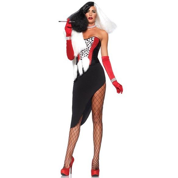 クルエラ ディーヴァ コスチューム 5点セット ディズニー 仮装コスチューム コスプレ /LEG A...