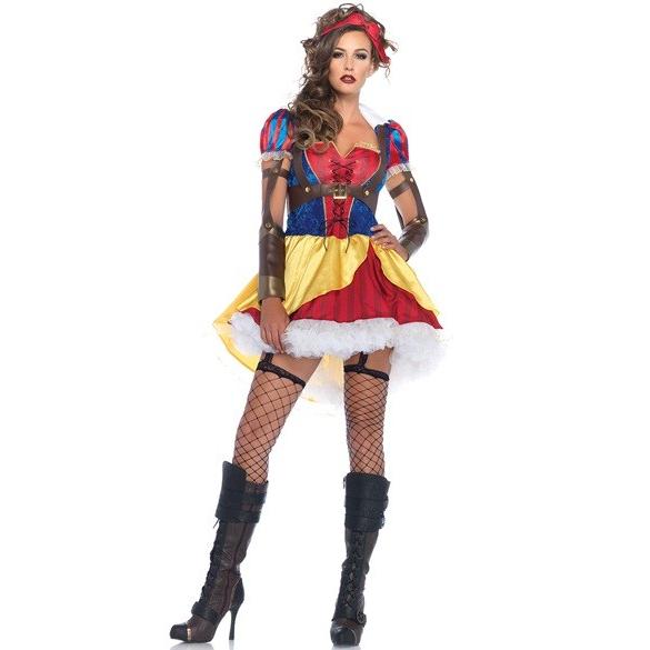 ディズニー　白雪姫モチーフ ウォーリアー　ポイズンアップルプリンセスコスチューム 4点セット 仮装コ...