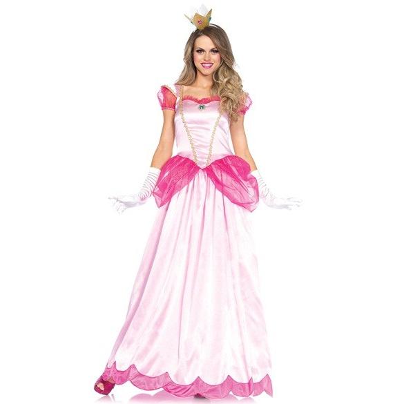 ピーチ姫　ピンクプリンセス コスチューム スーパーマリオモチーフ 2点セット 仮装コスチューム コス...