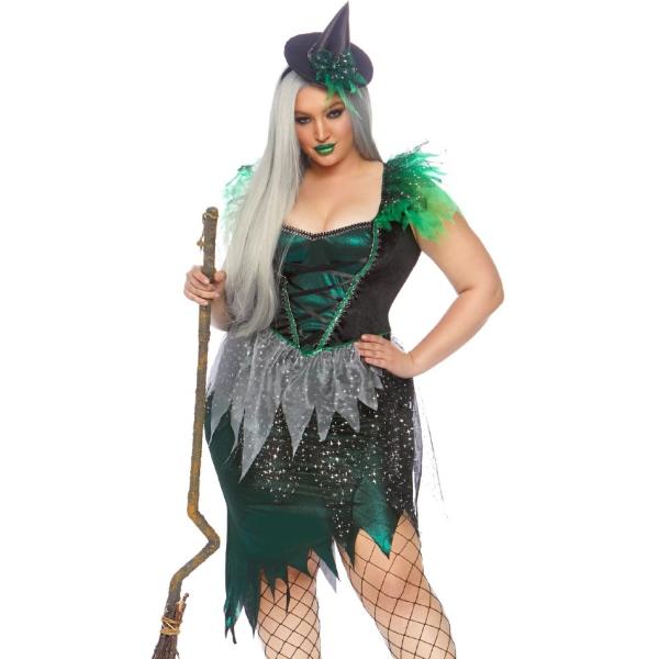 ウィックドウィッチ レディース用 プラスサイズ ハロウィンコスチューム  ２点セット 仮装