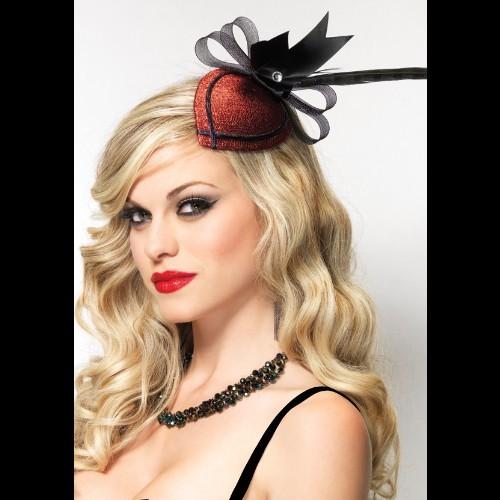 A1689赤と黒のコントラスト ゴージャス&amp;レトロヘアクリップ  /LEG AVENUEレッグアベニ...