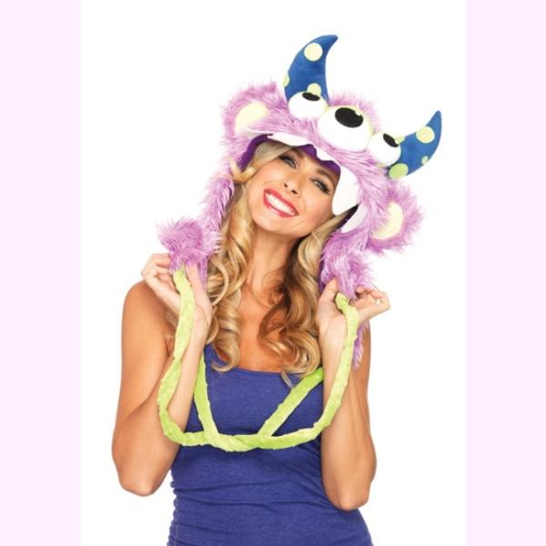 A1948ポンポンつき おっきくてかわいいモンスターフード ラベンダー　アクセサリーキット インポー...