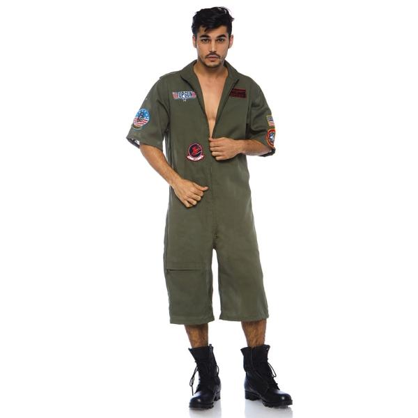 トップガン　フライトスーツ　ロンパース コスチューム レッグアベニューコスプレ衣装大人男性