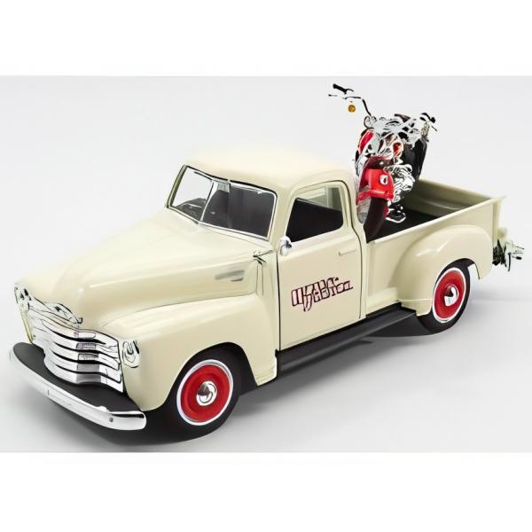 MAISTO 1/24 CHEVROLET 3100 ピックアップ + バイク FLSTS ヘリテイ...