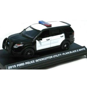 Fordフォード ポリスインターセプター 2015 ブラック パトカー 警察車両 働く車 模型 / ...