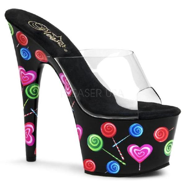 MOTIF-701LL 7インチ(約18cm)クリア　ハイヒール　ピンヒール ミュールサンダル /P...