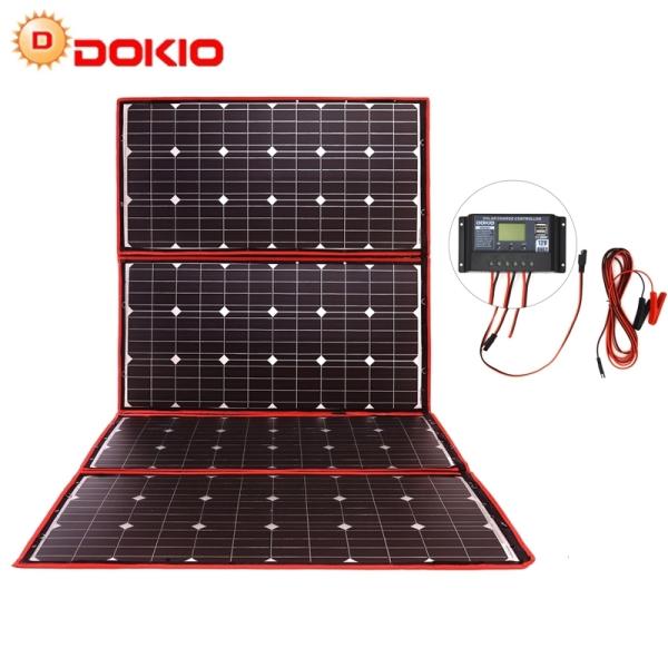 ソーラーパネル 320w 18V DOKIO 折りたたみ式 単結晶  太陽光発電 アウトドア 停電 ...