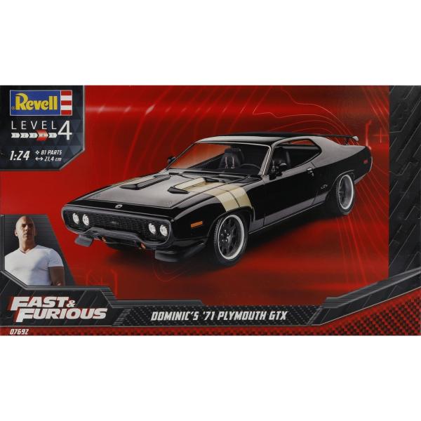 Fast &amp; Furious Dominics 1971 Plymouth GTX 組み立てプラモキ...