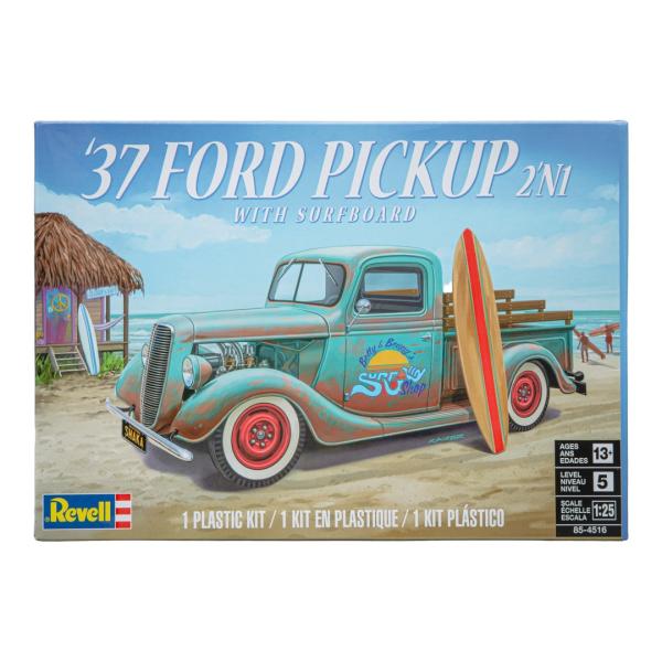 1937 Ford Pickup 2n1 with Surfboard 組み立てプラモキット模型 カ...