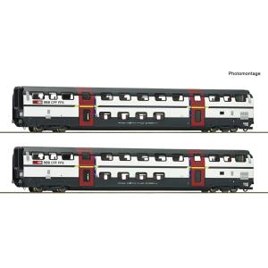 HOゲージ 鉄道模型 2階建て客車 編成セット Roco ロコ SBB IC2000 2cars E...