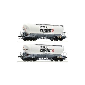 HOゲージ 鉄道模型 Roco Jura Cement/Wascosa Uacns サイロ貨車 2両...