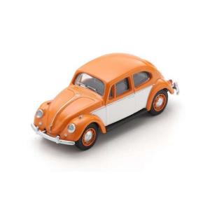 フォルクスワーゲン ビートル ホワイト/オレンジ VW Beetle 1/64 ミニカー / Sch...