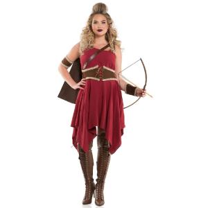 フードをかぶったハンターのコスチューム２点セット 大きいサイズ 　コスプレ衣装　(二次会、結婚式、仮...