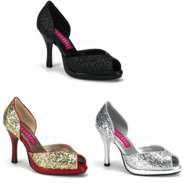 STORM-06G 4インチ(約10cm)  ハイヒール パンプス ラメ付き /Pleaserプリー...