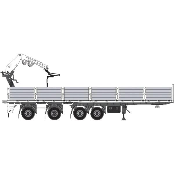 ストーン トレーラー クレーン 8 サイドウォール 4 アクスル / TEKNO 1/50 建設機械...