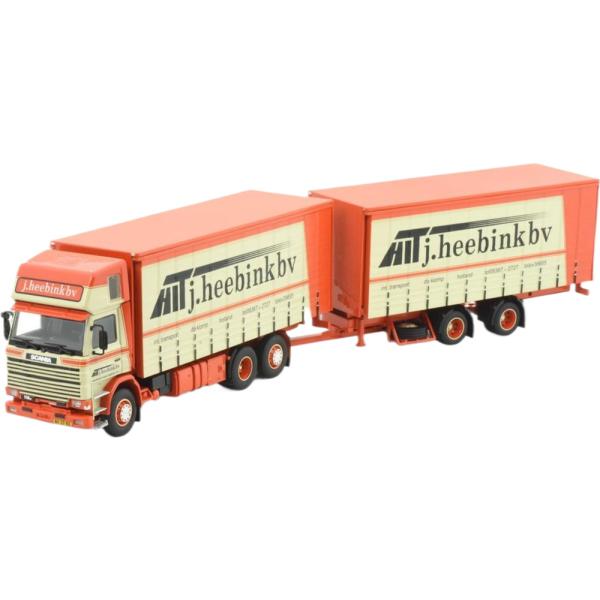 Heebink Scania 112M Topsleeper カーテンサイドトレーラー トレーラー ...