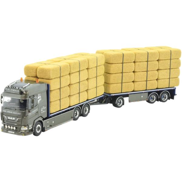 P&amp;L Forman DAF XF フラットベッドトレーラー + Straw Load Tekno ...