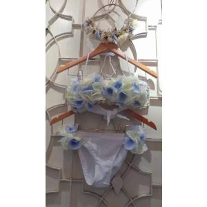 花びらビキニ　お花フラワー ハンドメイド ビキニ上下セット レディース　インポート/Chuan Pi...