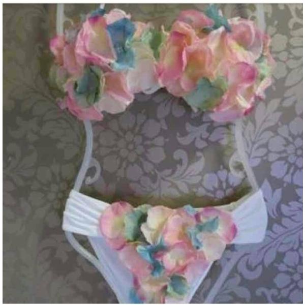 花びらビキニ　お花フラワー ハンドメイド 水着上下セット レディース　インポート/Chuan Pis...