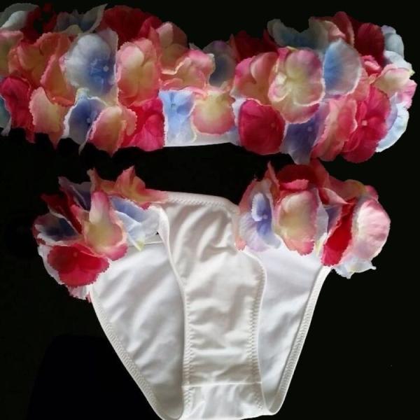 花びらビキニ　お花フラワー ハンドメイド 水着上下セット レディース　インポート/Chuan Pis...