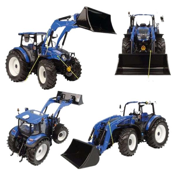 NEW HOLLAND T5.120 トラクター フロントスクレーパー付き 2018 ブルー/ブラッ...