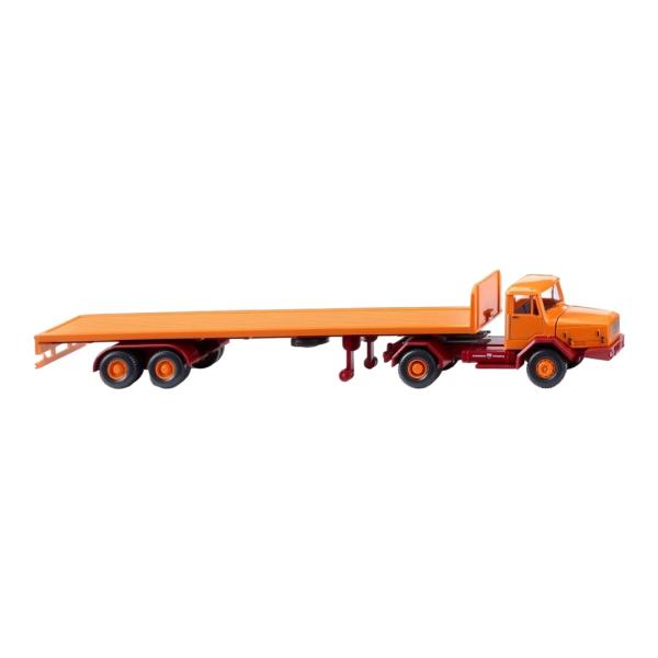 Faun フラットベッドセミトレーラー / Wiking 1/87 ミニカー トラック模型