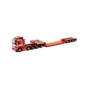 No83 ミニカー1/50 VOLVO FH4 Axle Ballasted Maxtrans Volvo FH4 6x4 lowloader pendel X 3 Achsトレーラー WSI 1