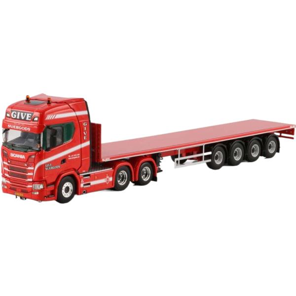 Give Scania S Highline CS20H 6x2 平床セミトレーラー 4軸 / WS...