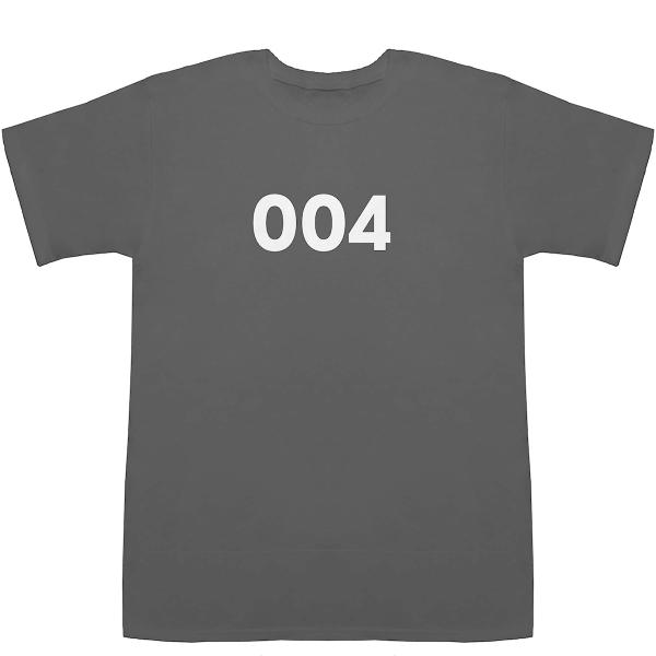 004 T-shirts【Tシャツ】【ティーシャツ】【数字】【年代】【品番】【西暦】